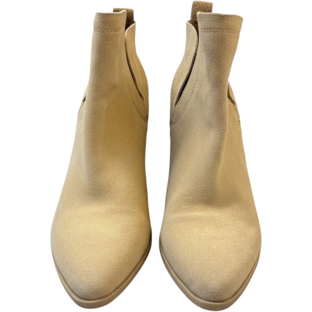 Dolce Vita Suede Pointed Toe Ankle Bootie Tan 8.5 Snakeskin Detail